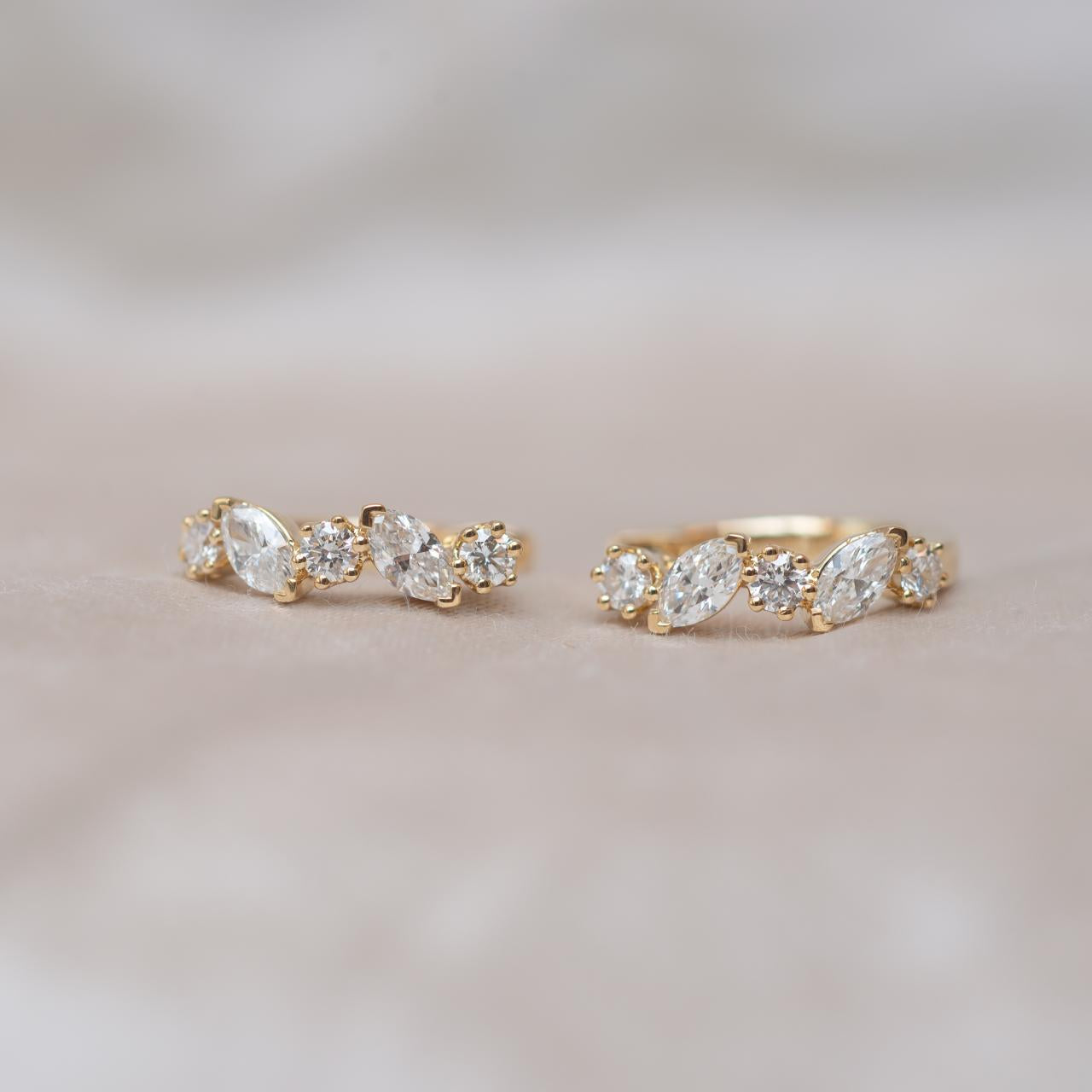 LD French Diamond Huggies, yellow gold