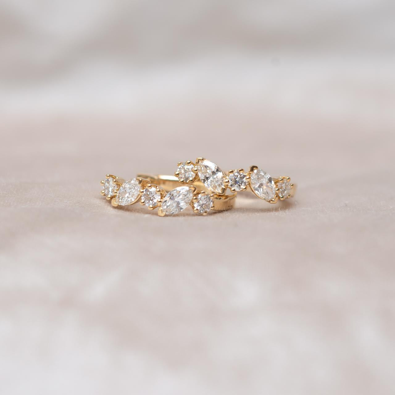 LD French Diamond Huggies, yellow gold