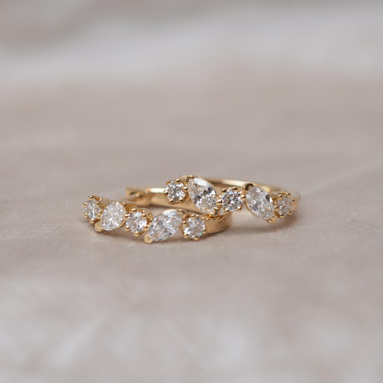 LD French Diamond Huggies, yellow gold