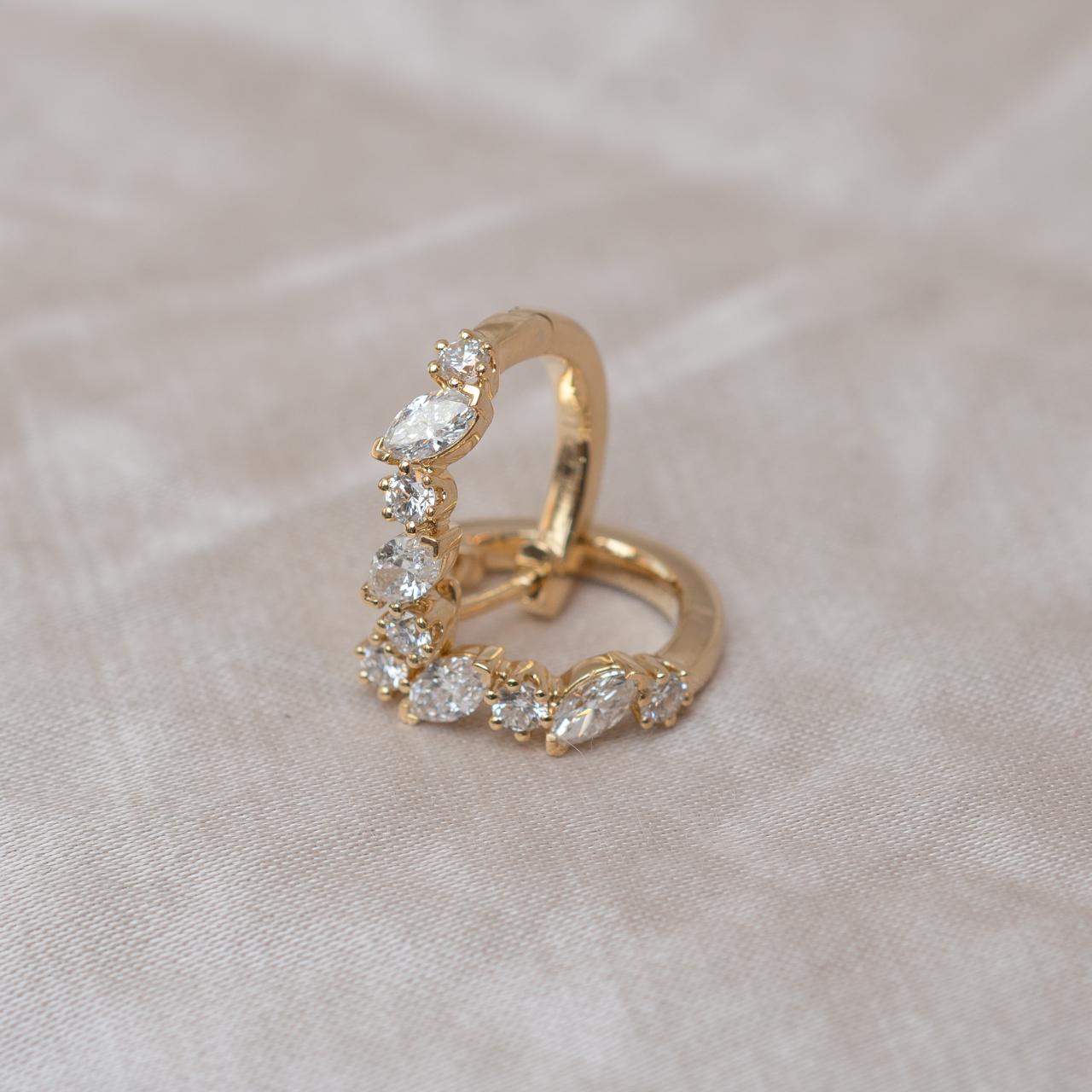 LD French Diamond Huggies, yellow gold