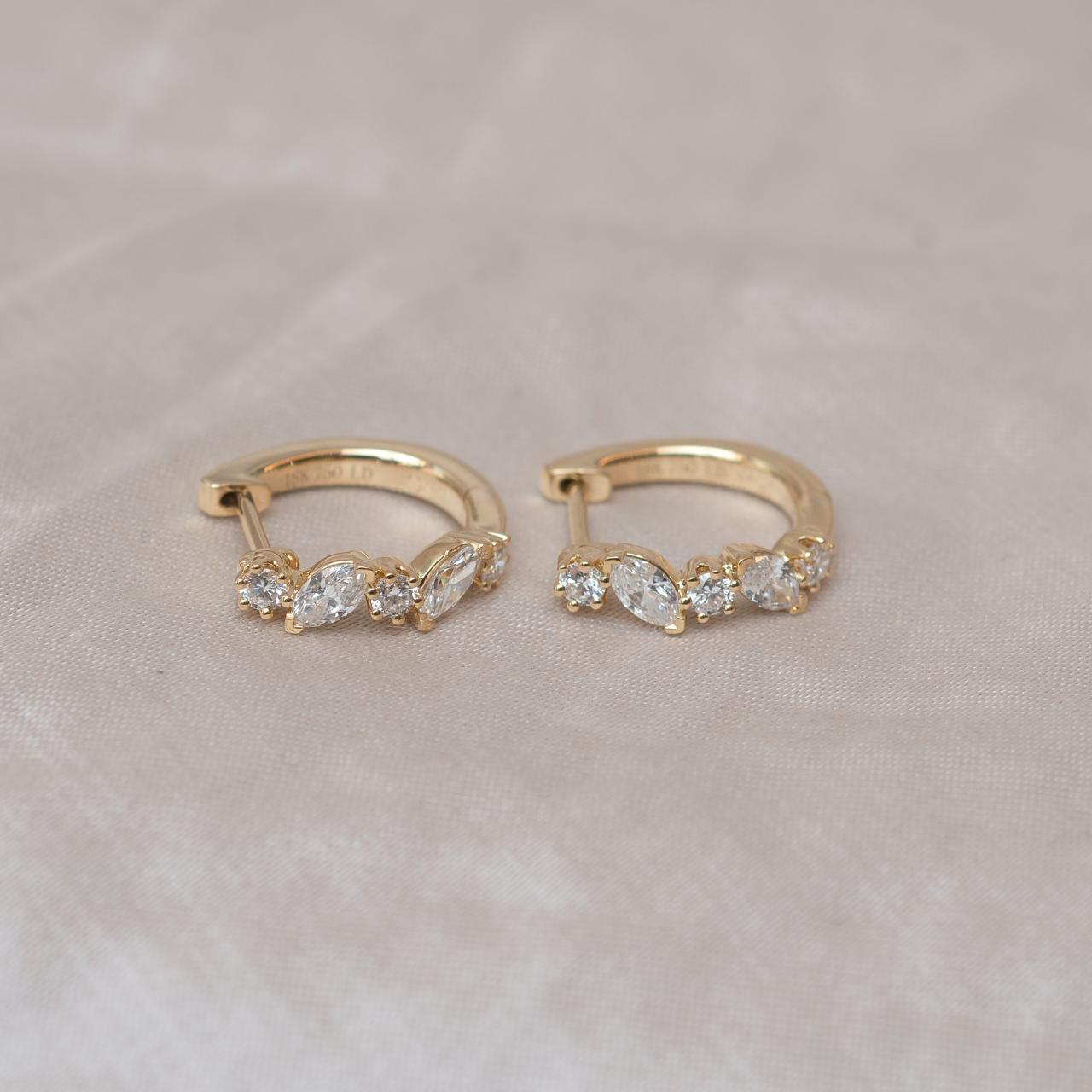 LD French Diamond Huggies, yellow gold