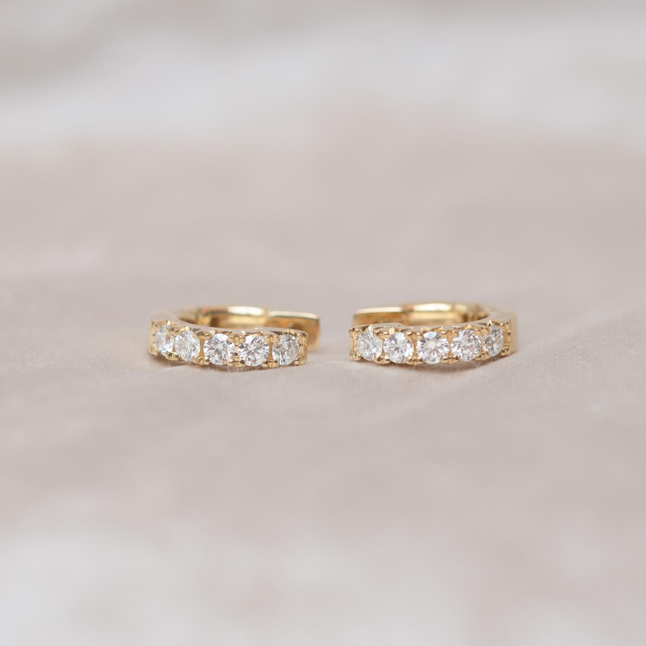 LD Midi Diamond Cuff earrings, Yellow gold