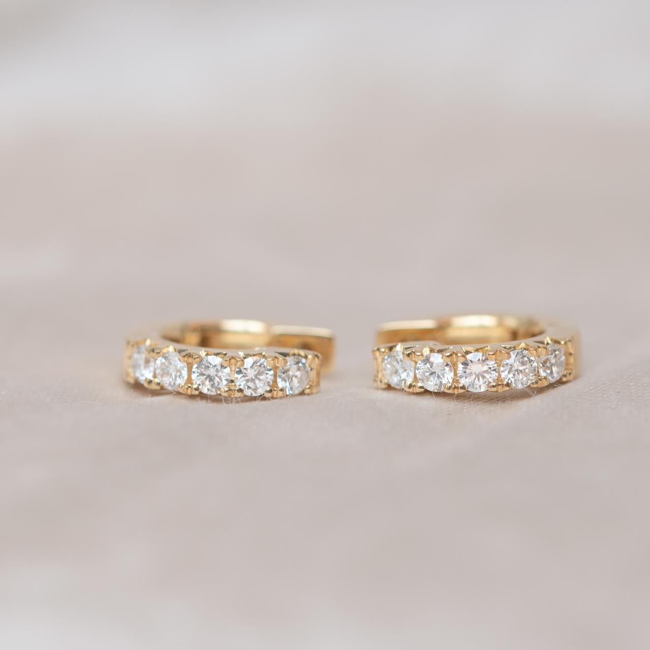 LD Midi Diamond Cuff earrings, Yellow gold