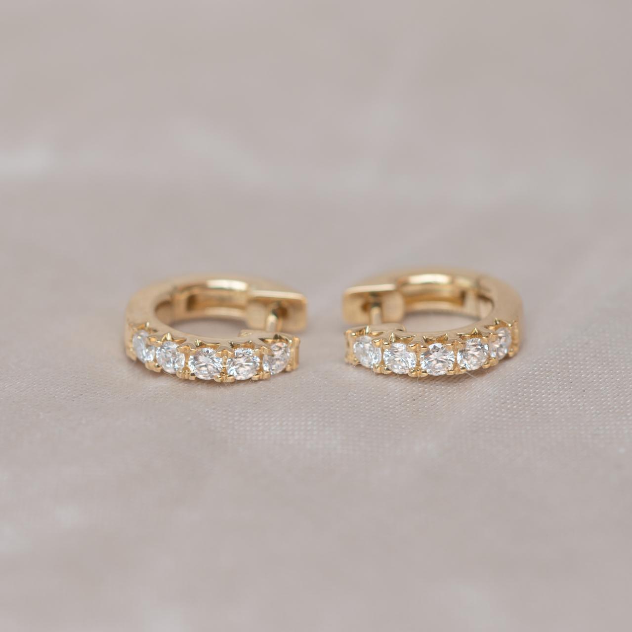 LD Midi Diamond Cuff earrings, Yellow gold