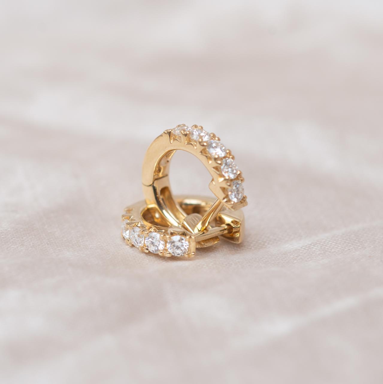 LD Midi Diamond Cuff earrings, Yellow gold