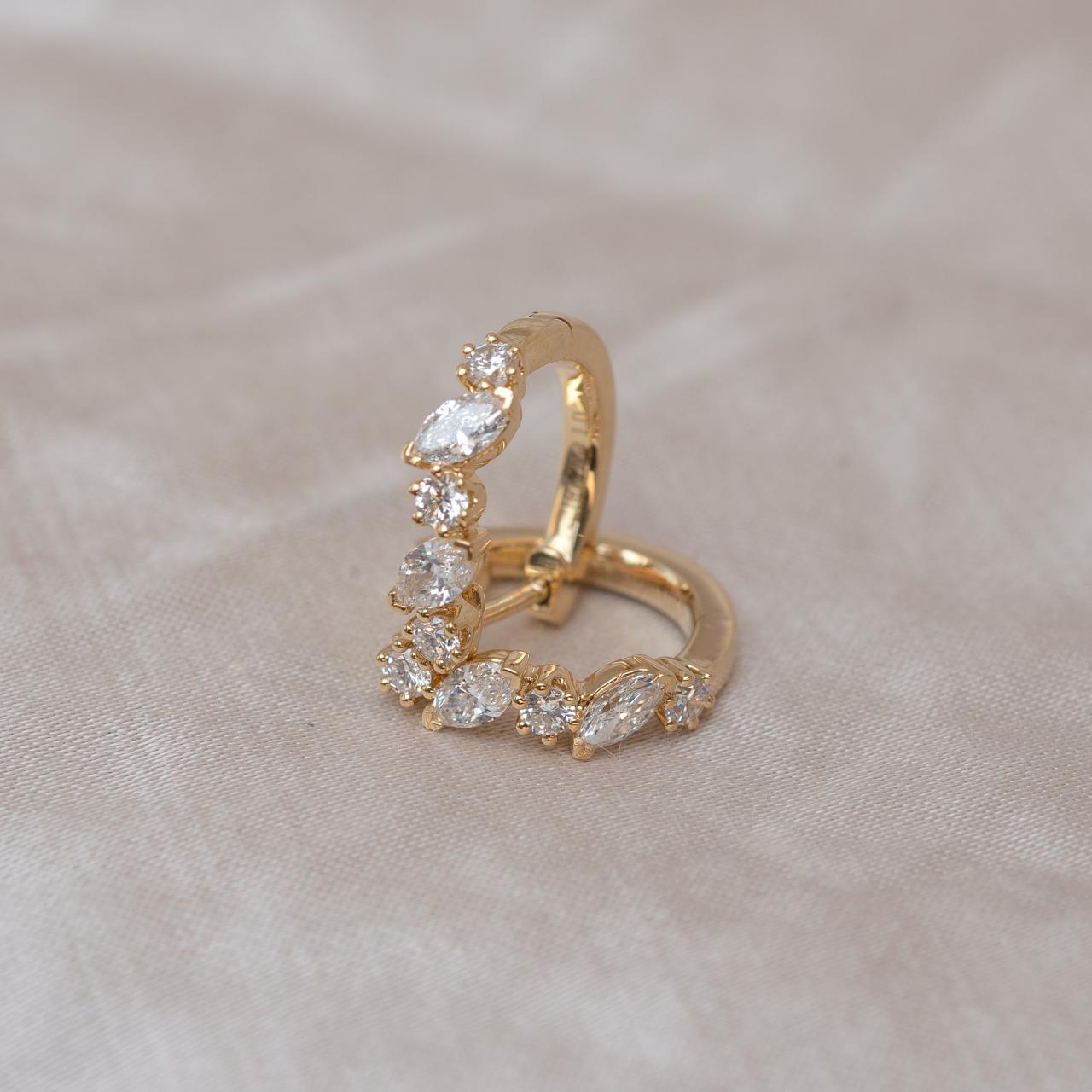 LD French Huggies, yellow gold