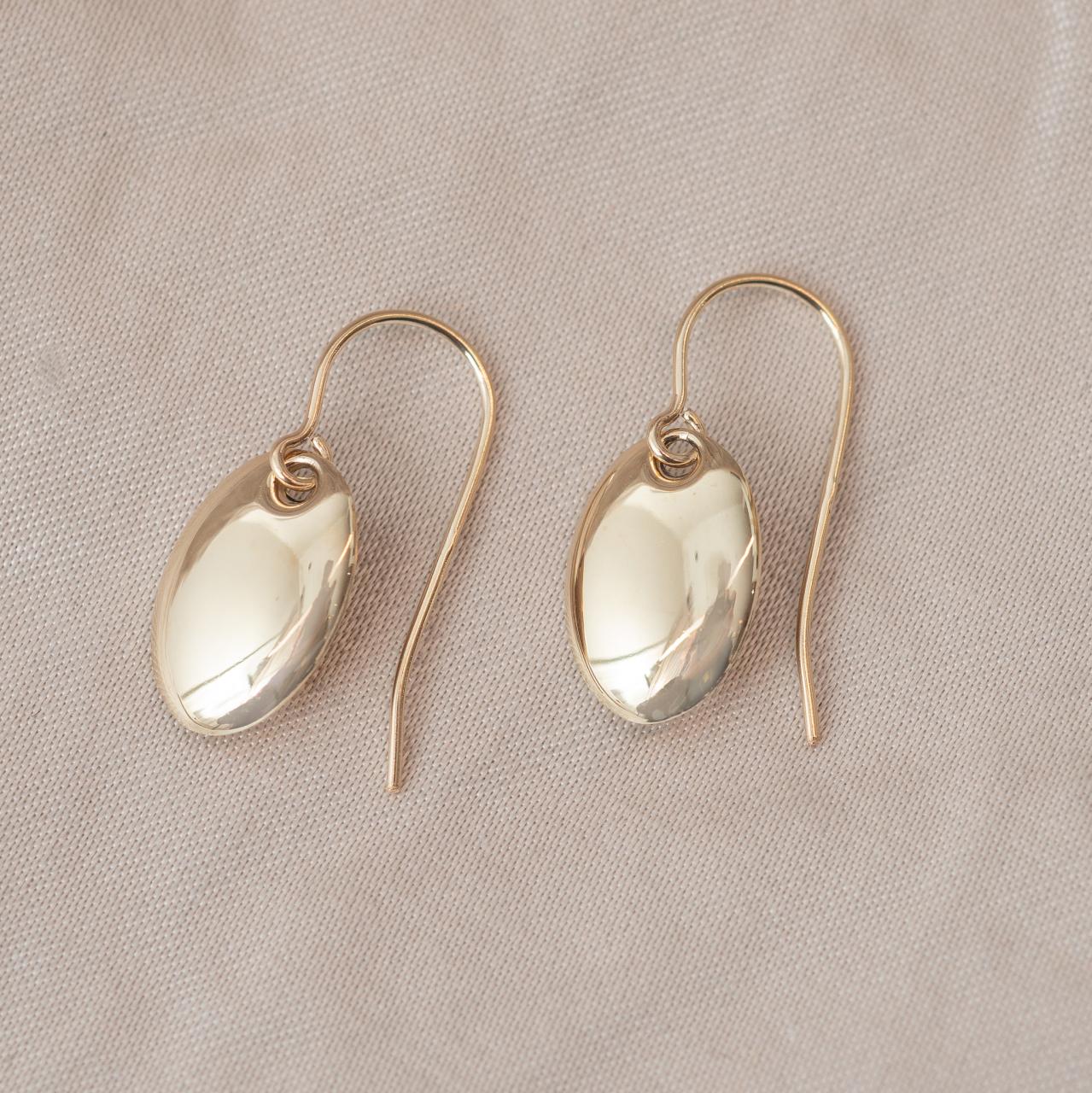 9ct Yellow Gold Oval Swing Earrings