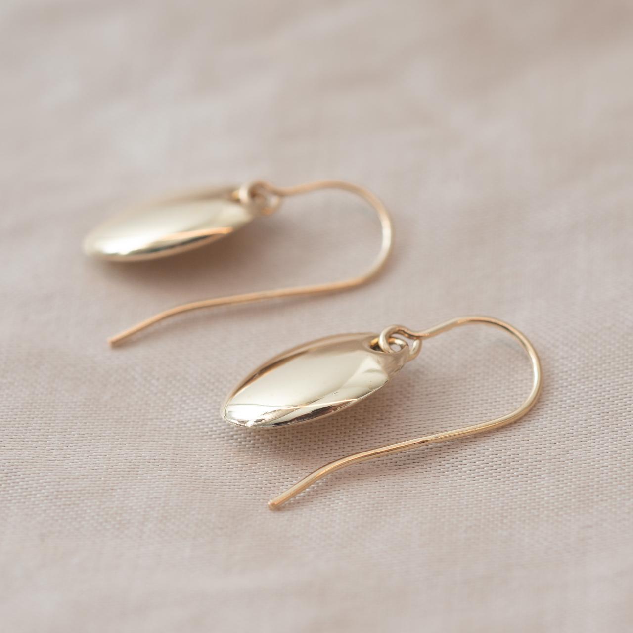 9ct Yellow Gold Oval Swing Earrings