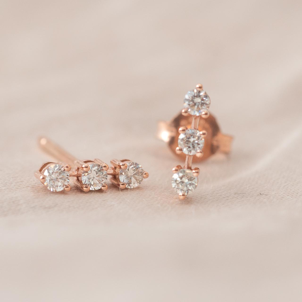 LD Mini Trio Stud Earring, rose gold