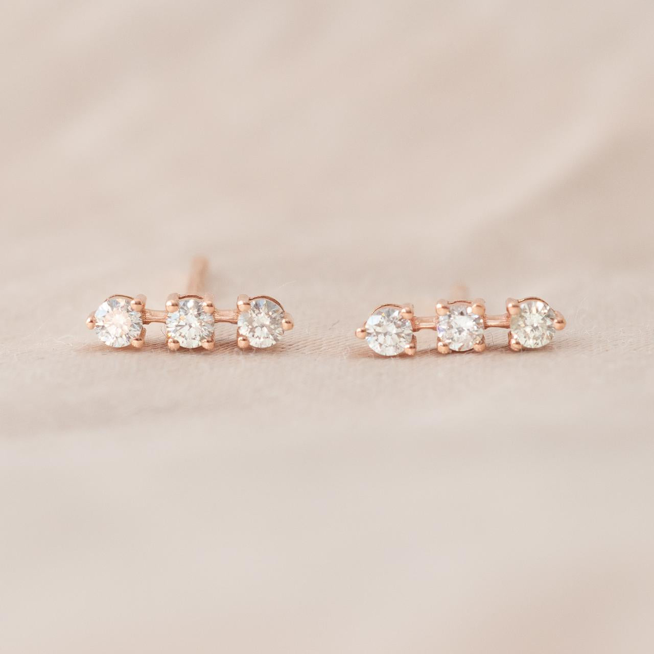 LD Mini Trio Stud Earring, rose gold