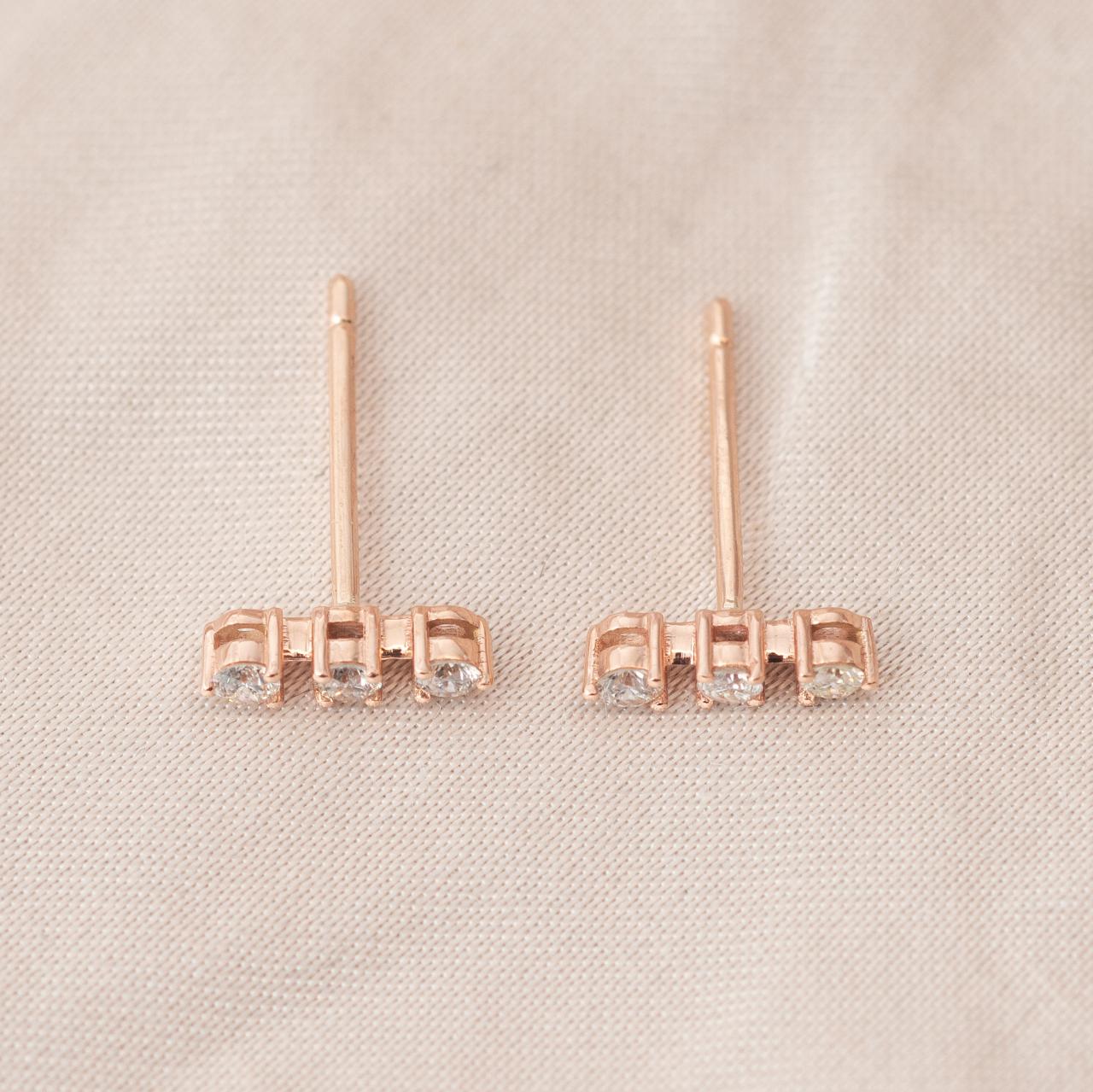 LD Mini Trio Stud Earring, rose gold