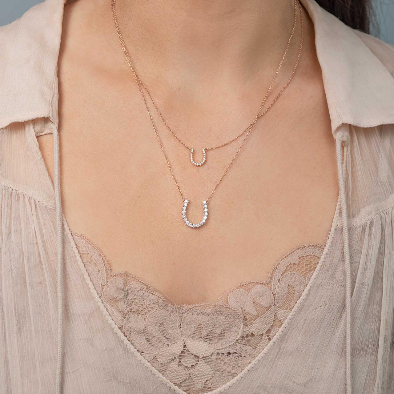 LD Mini Diamond Horseshoe, Rose Gold