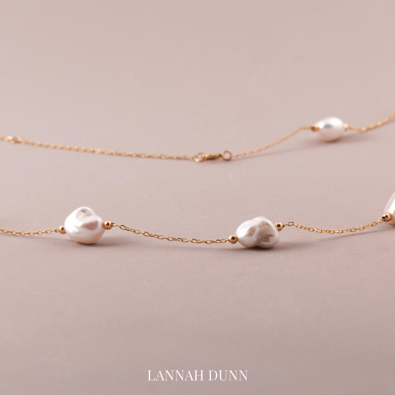 LD dainty Keshi pearl spacer necklace