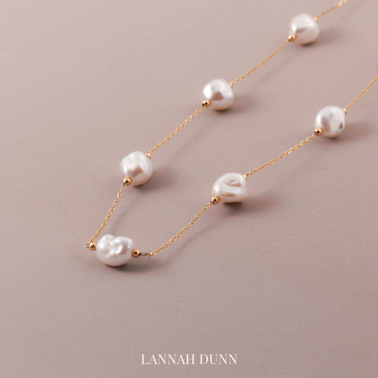 LD dainty Keshi pearl spacer necklace