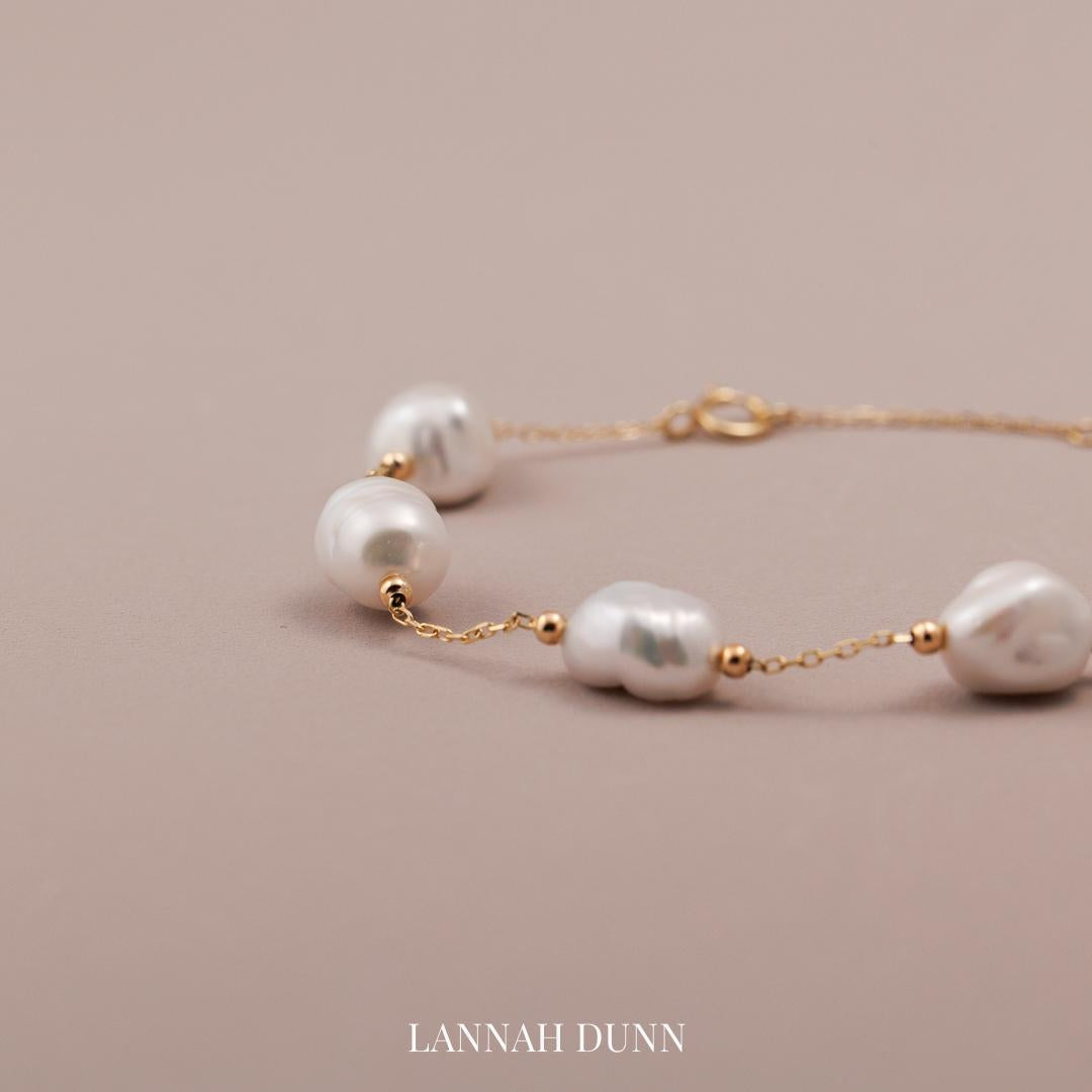LD Dainty Keshi pearl spacer bracelet