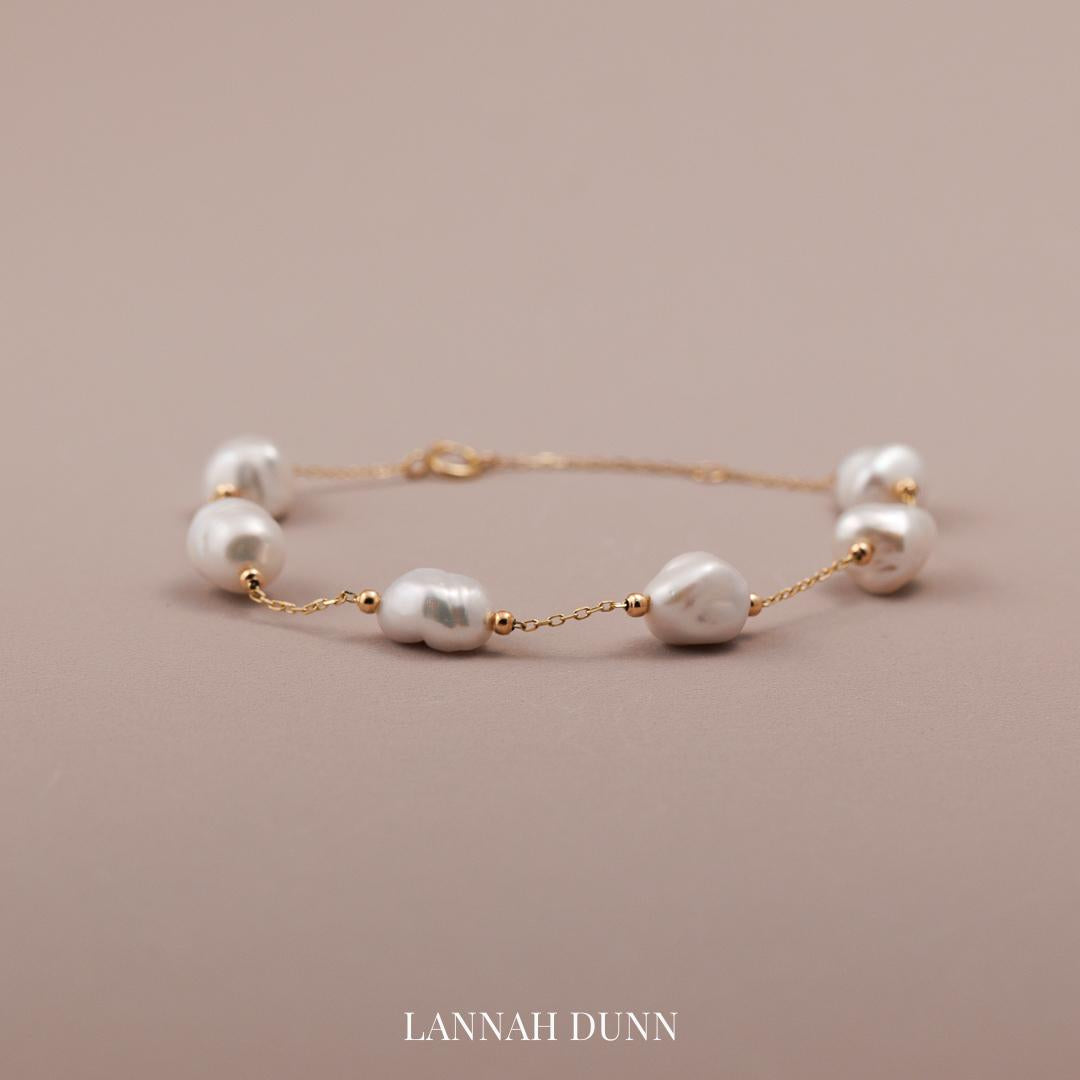 LD Dainty Keshi pearl spacer bracelet