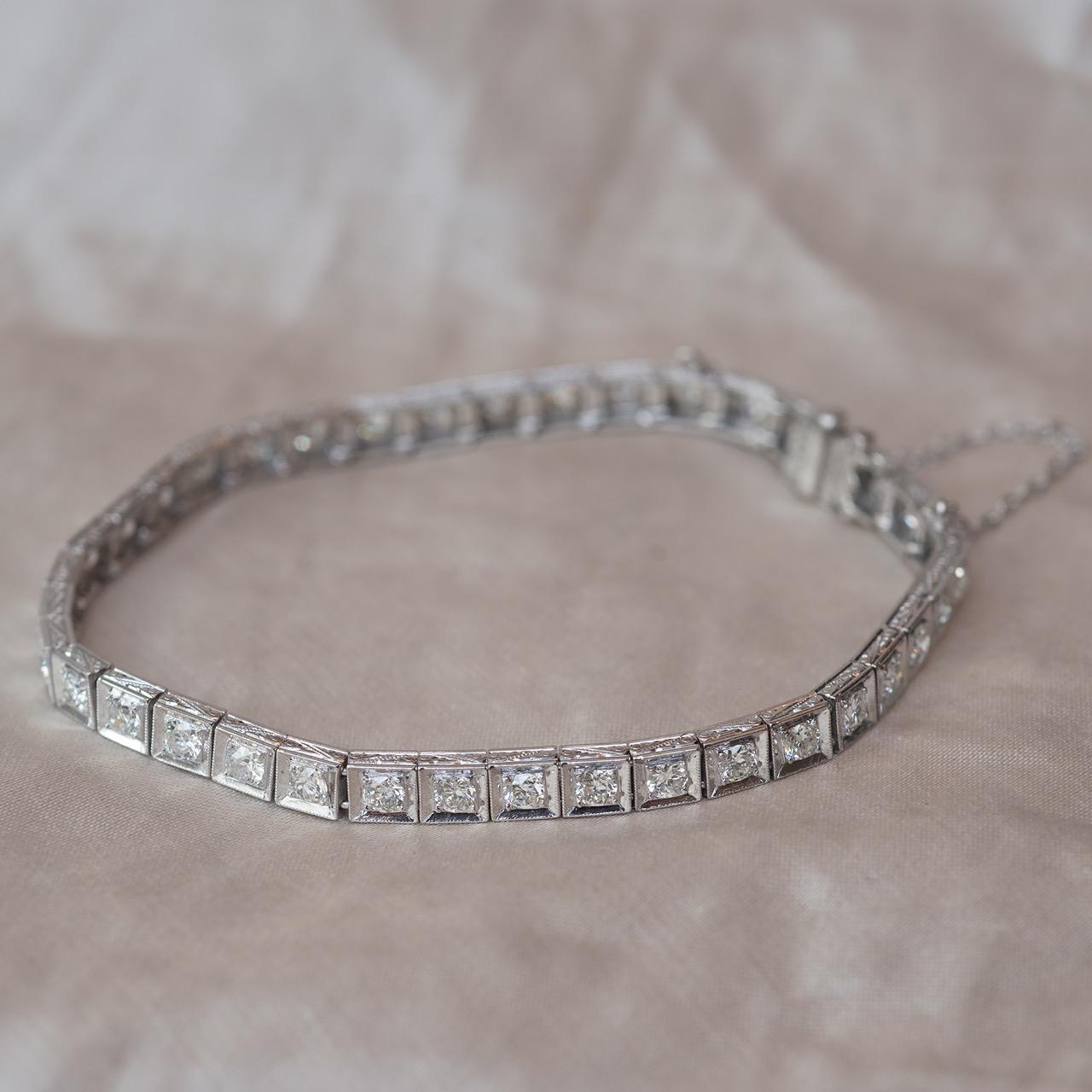 Art Deco diamond line bracelet