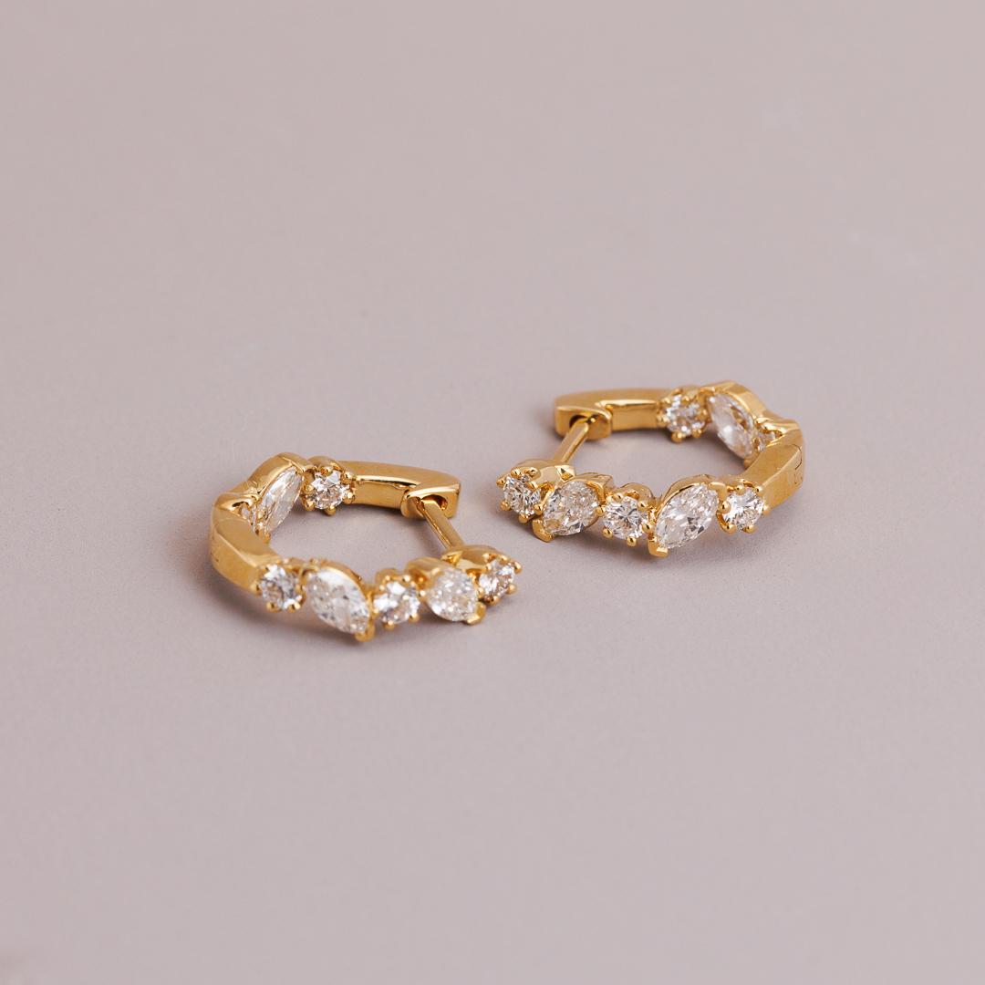LD French Eternity huggie earrings 18ct yellow gold Diamond