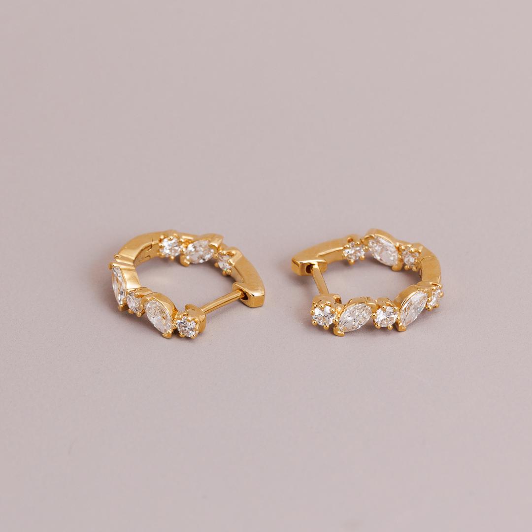 LD French Eternity huggie earrings 18ct yellow gold Diamond