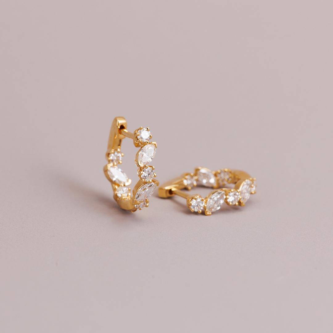 LD French Eternity huggie earrings 18ct yellow gold Diamond