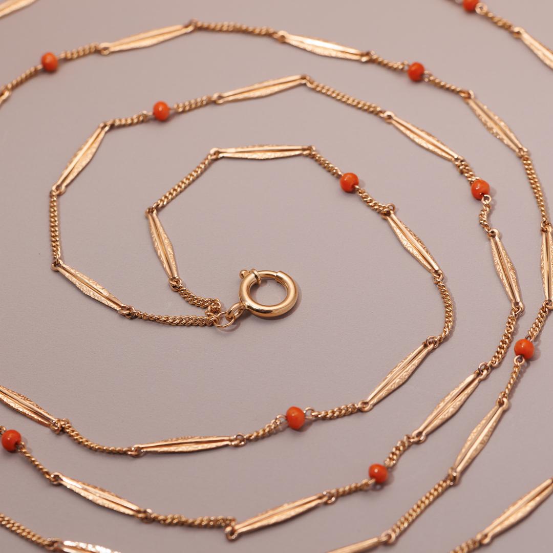 Coral bead antique long guard