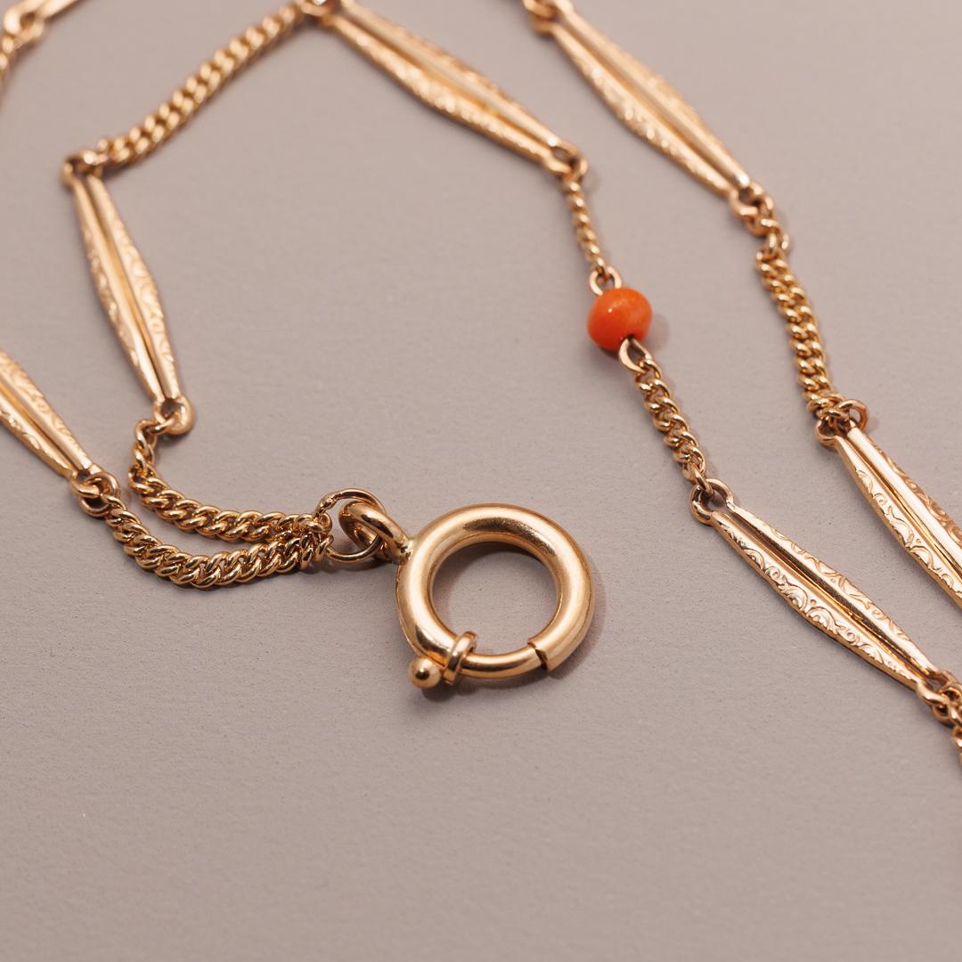 Coral bead antique long guard