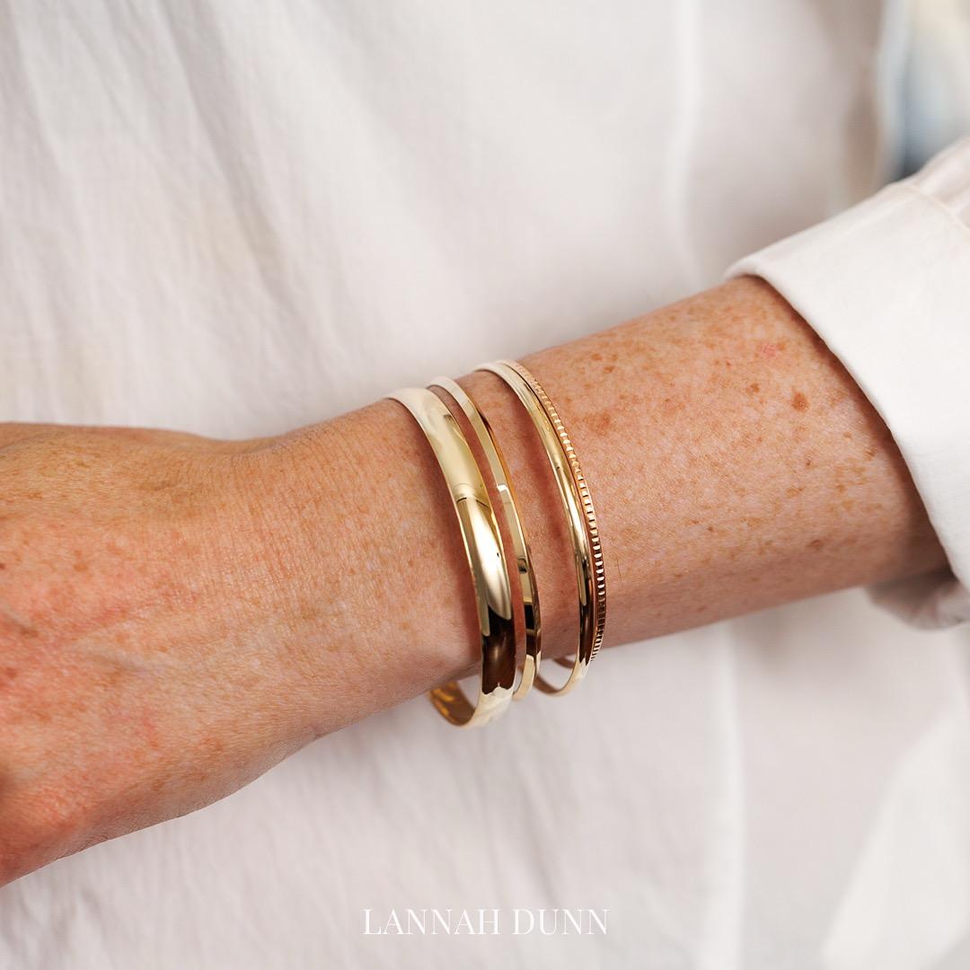 LD Knife edge 9ct solid round bangle