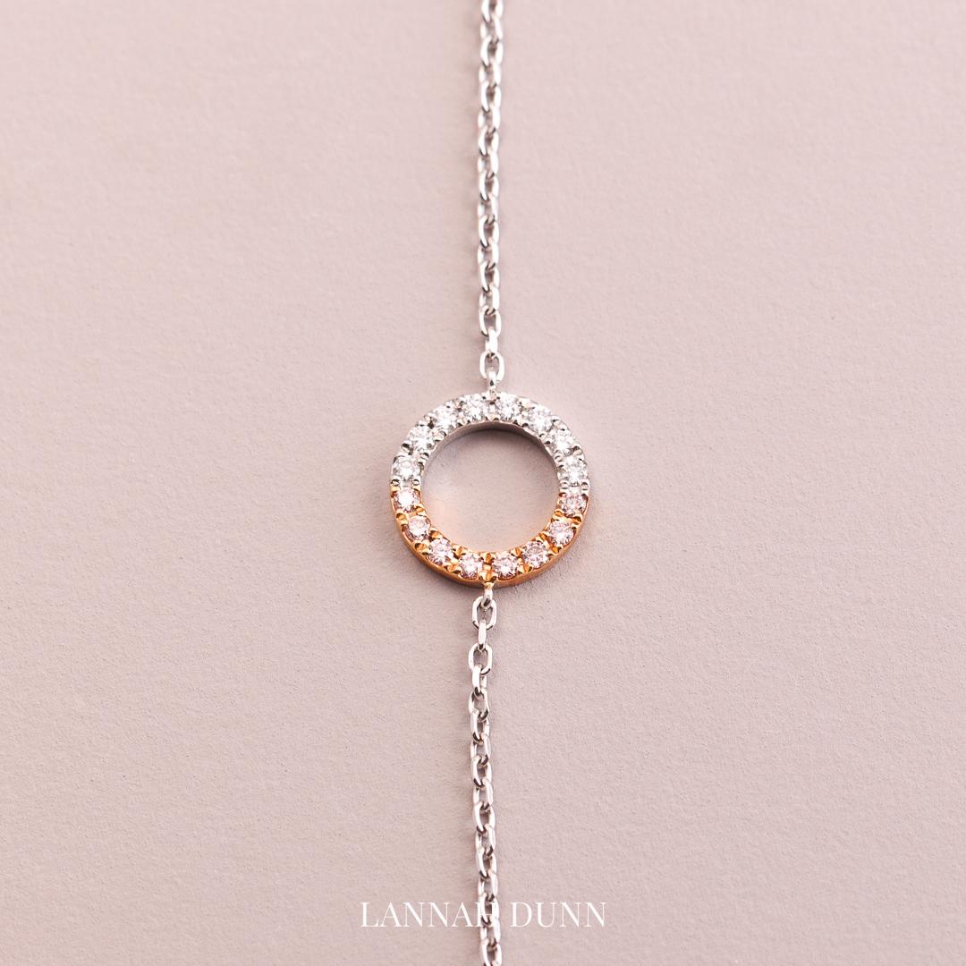 AUSTRALIAN PINK DIAMOND CONTINUUM PENDANT AND CHAIN Bracelet