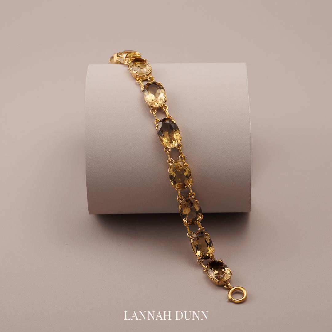 Antique chunky Citrine line bracelet