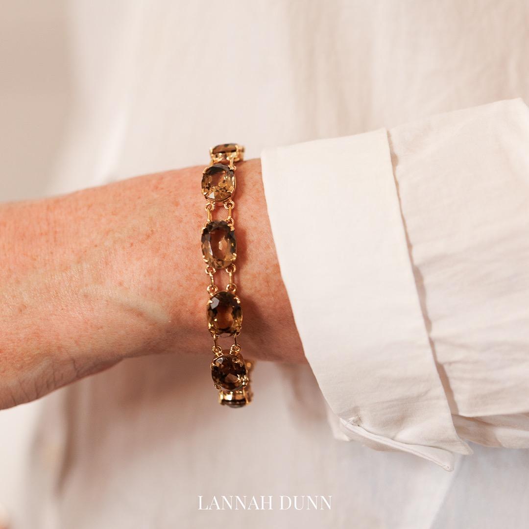 Antique chunky Citrine line bracelet
