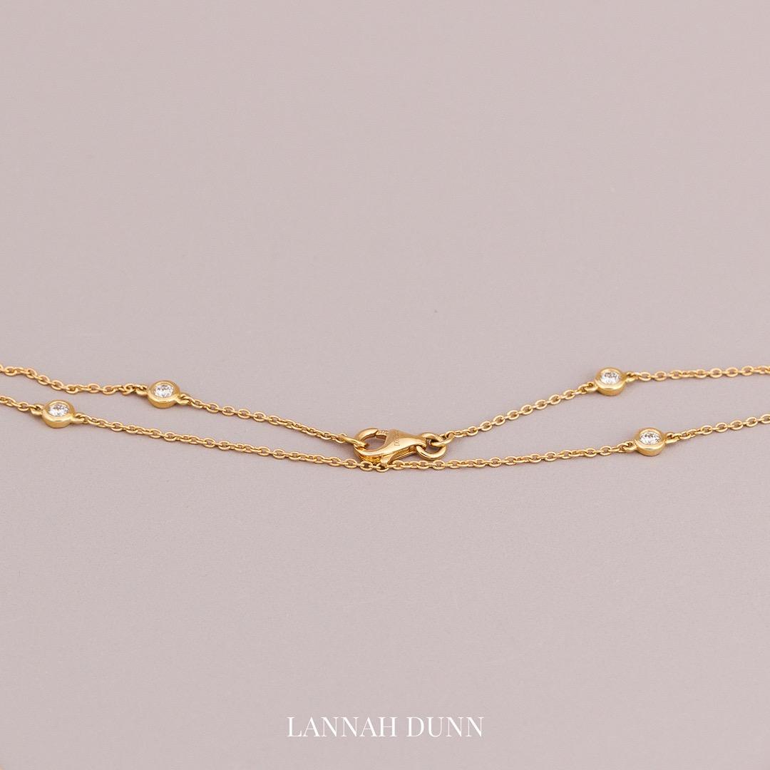 High carat gold and natural diamond spacer necklace