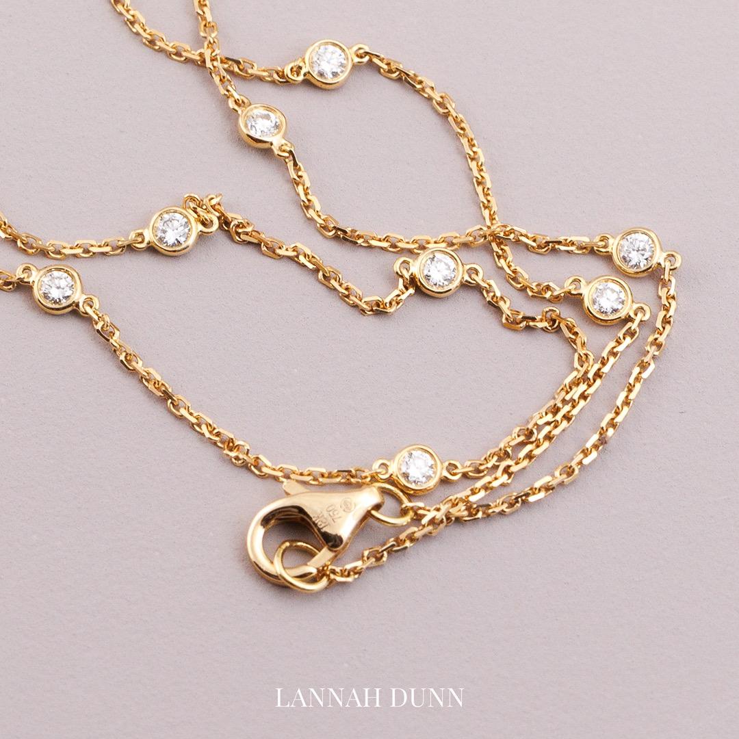 High carat gold and natural diamond spacer necklace