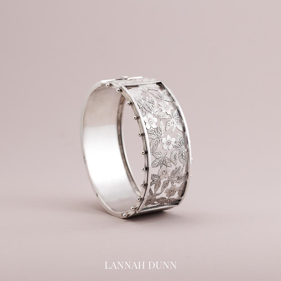 Antique silver Victorian bangle