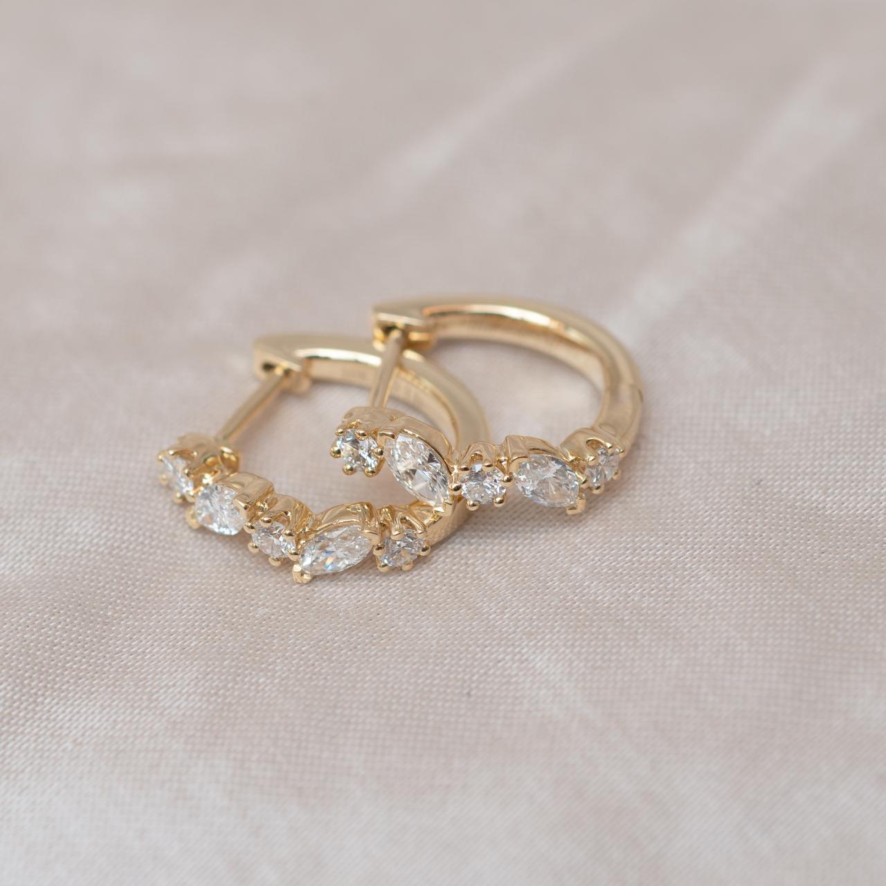 LD French Diamond Huggies, yellow gold