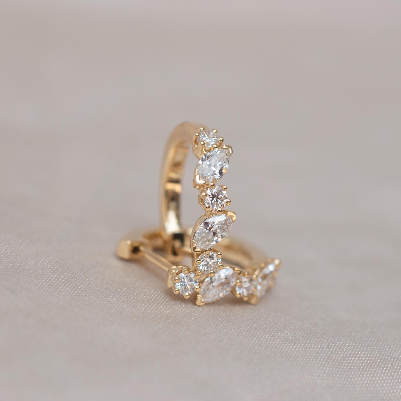 LD French Diamond Huggies, yellow gold