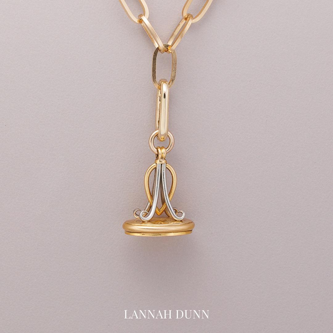 Platinum & Gold seal fob pendant