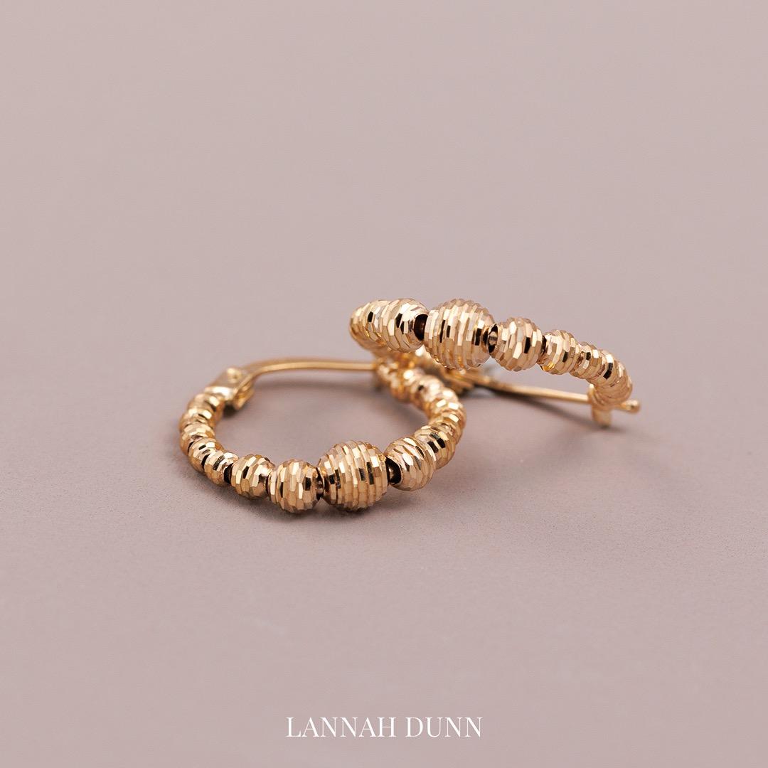 Sparkle ball hoop earrings