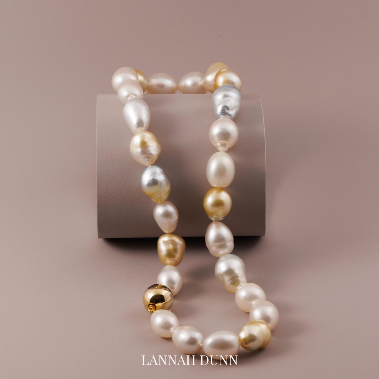 Large baroque strand necklace of South sea pearls