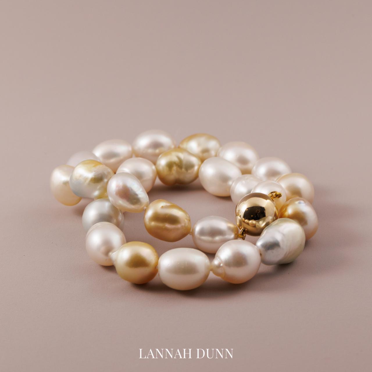 Large baroque strand necklace of South sea pearls