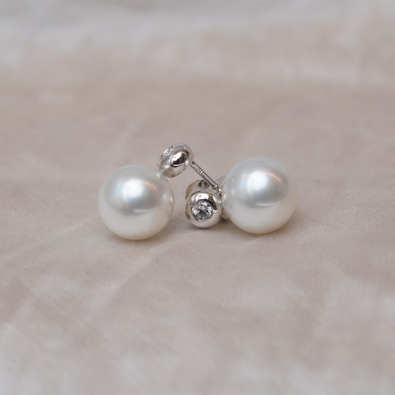Australian South Sea Pearl & Diamond LD Royal Studs
