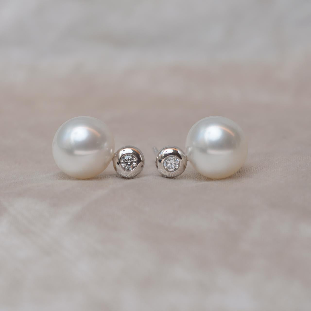 Australian South Sea Pearl & Diamond LD Royal Studs