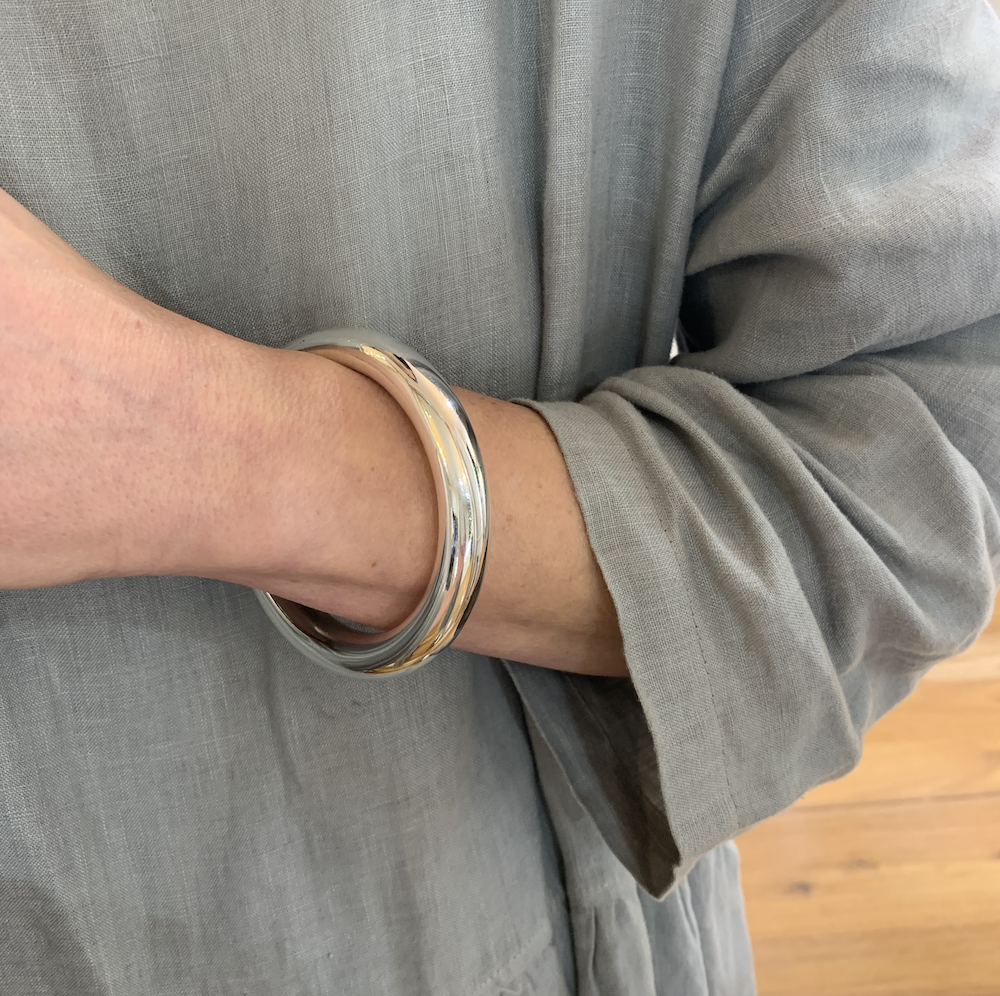 Sterling silver chunky tube in 12mm
