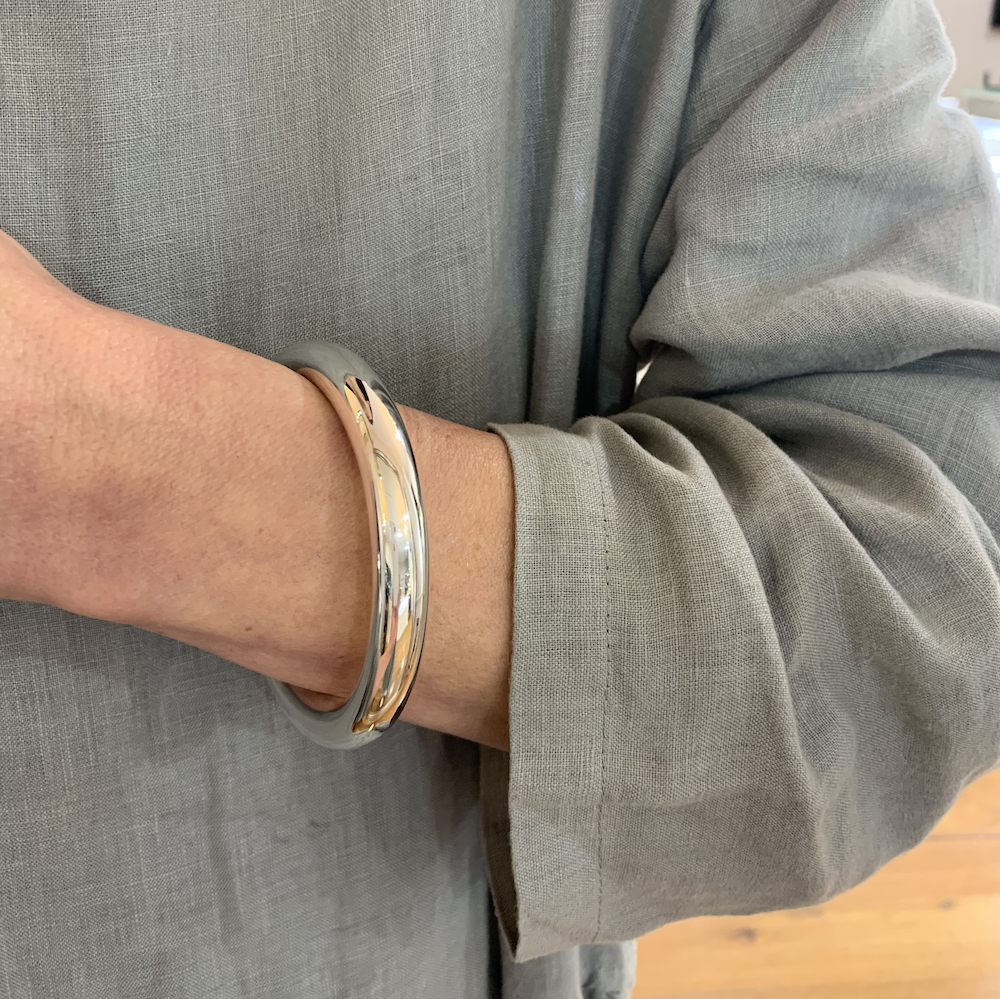 Sterling silver chunky tube in 10mm, 65mm Internal Diameter