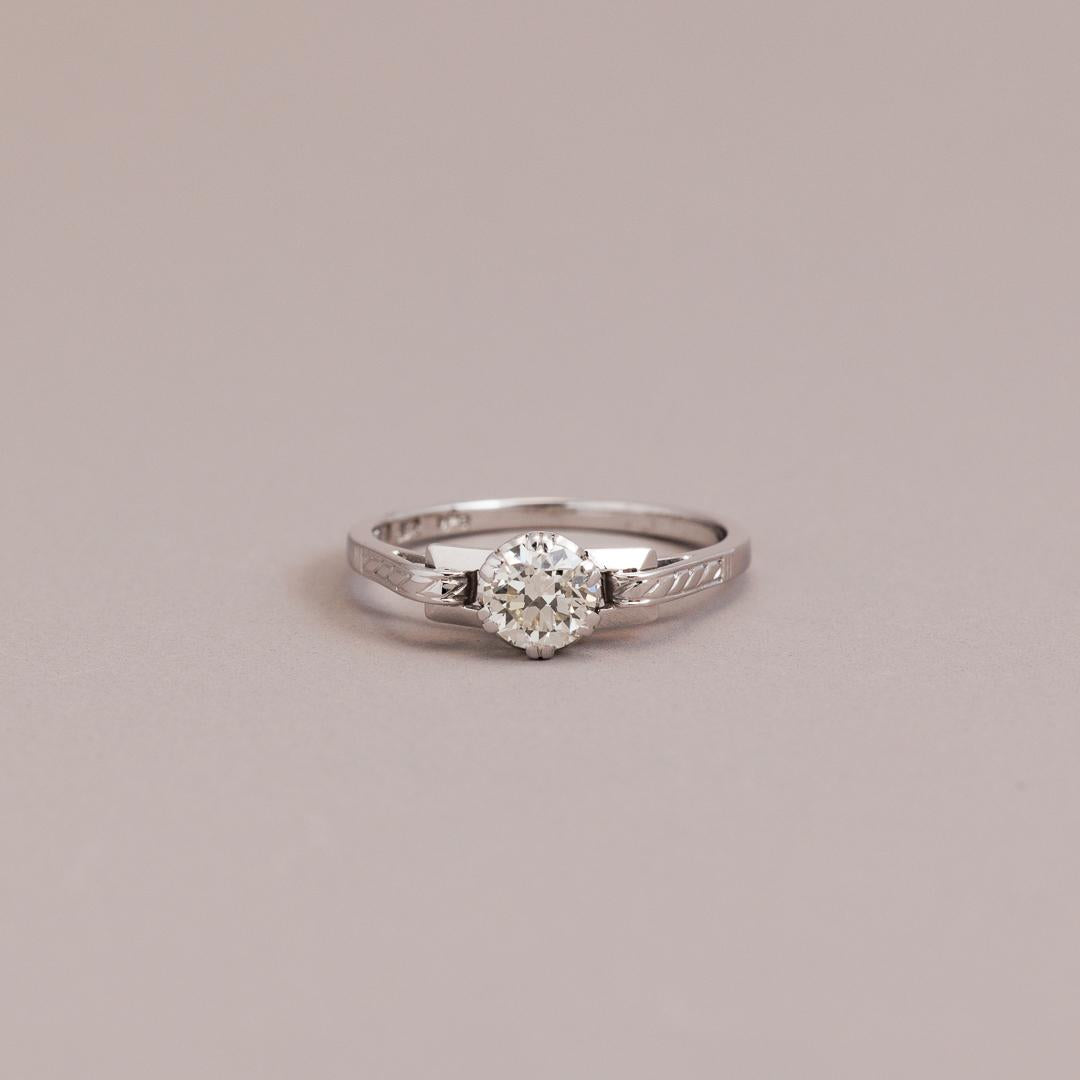 Art Deco Platinum Diamond Solitaire