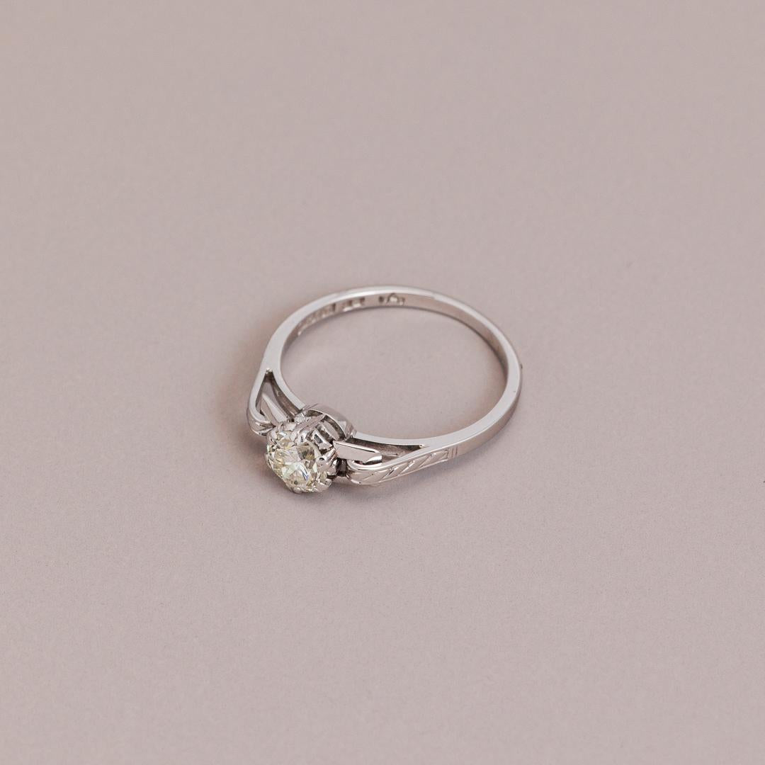 Art Deco Platinum Diamond Solitaire