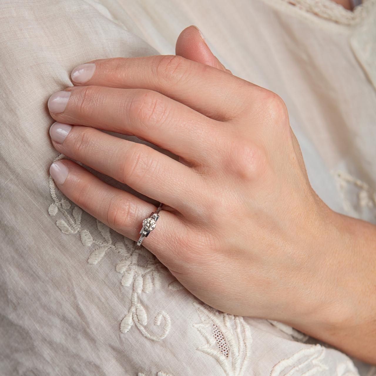 Art Deco Platinum Diamond Solitaire