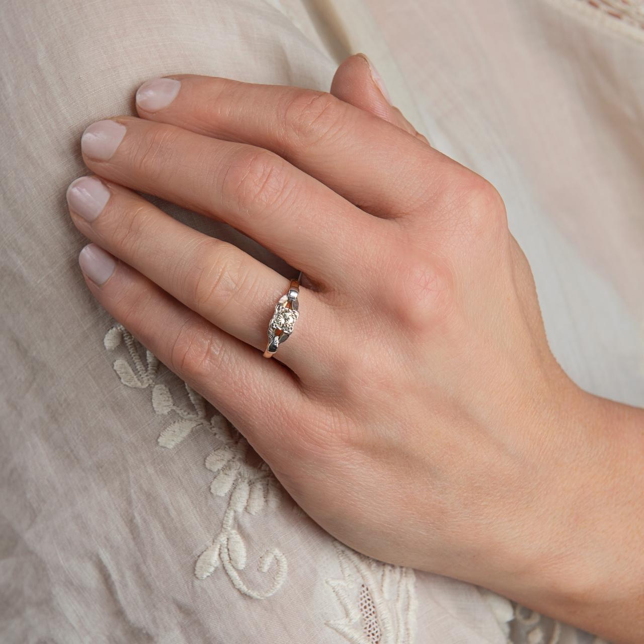 Original Antique Diamond Solitaire Diamond Ring