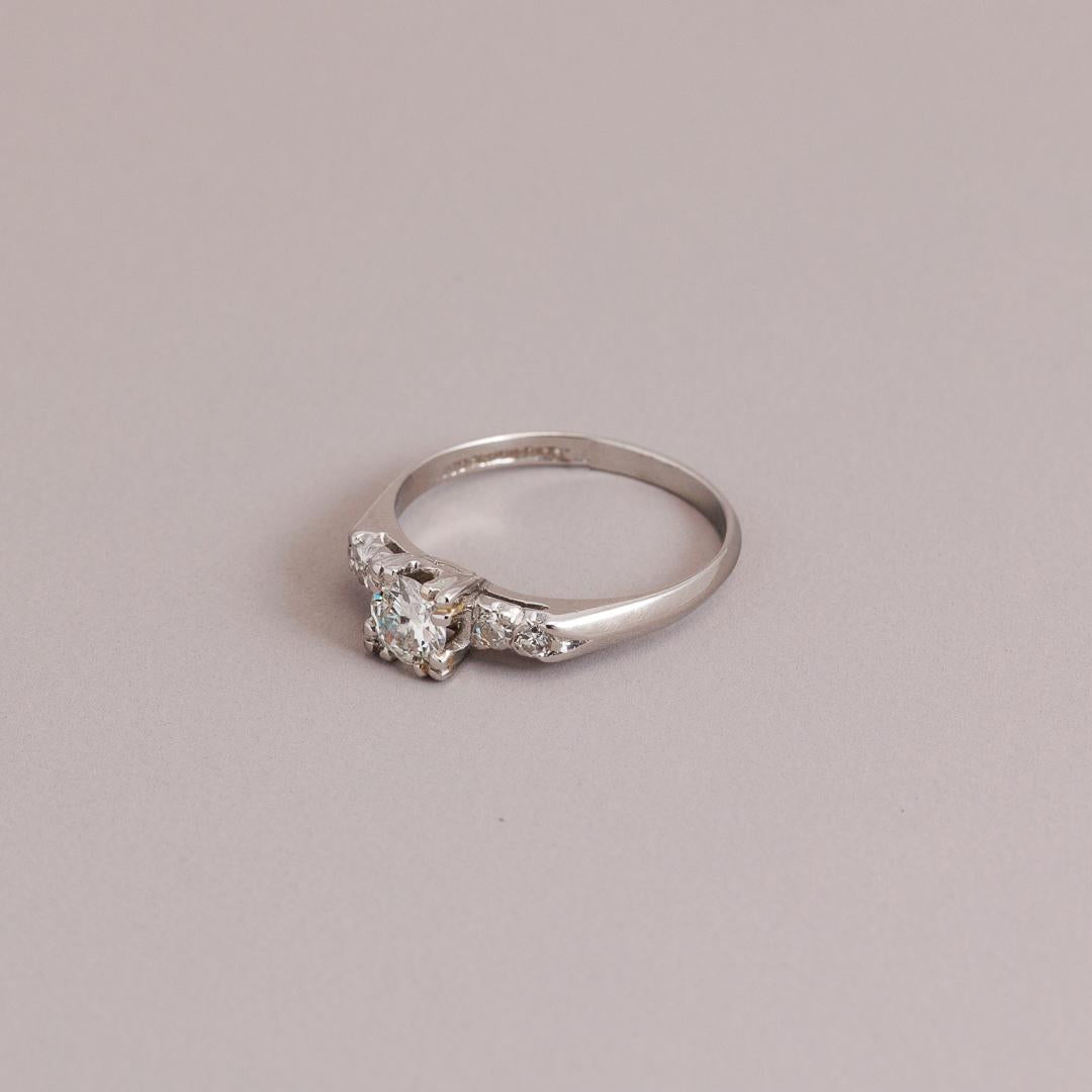 Art Deco French Solitaire ring