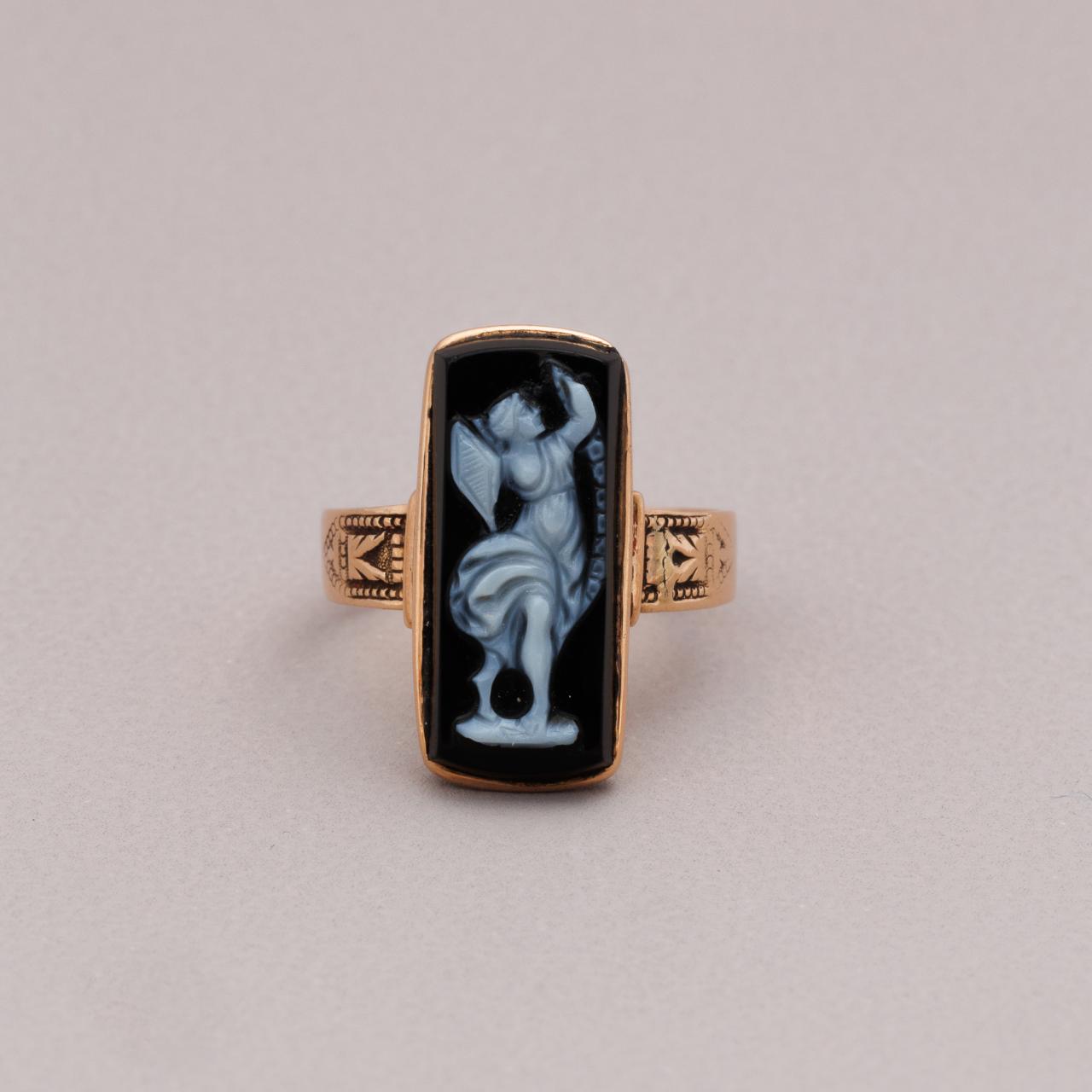 Ethereal Antique Victorian Rectangular Cameo Ring