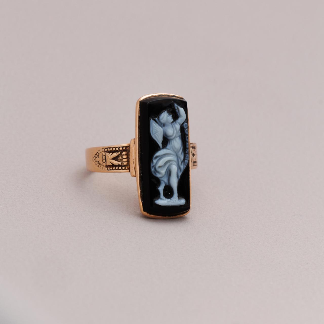 Ethereal Antique Victorian Rectangular Cameo Ring